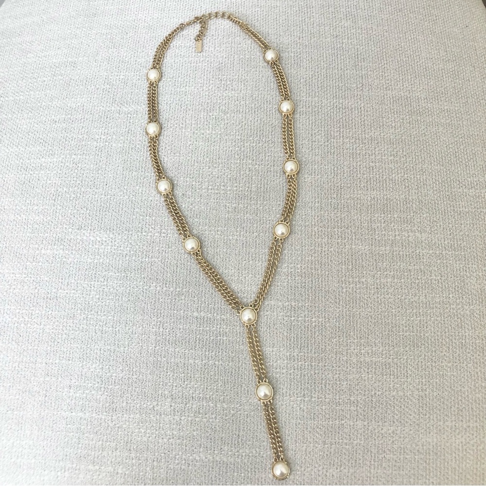 Baublebar Gold Pearl Double Strand Drop Necklace